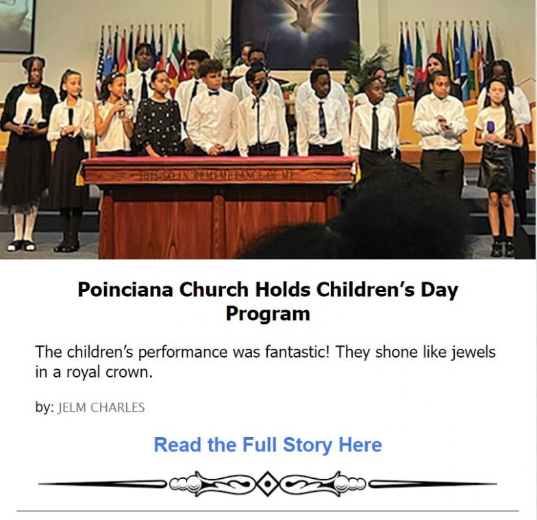 POINCIANA CHURCH HOLDS CHILDREN’S DAY PROGRAM